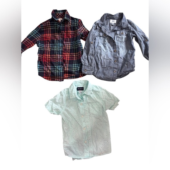 Lot of 4T/4 Toddler Boy’s button down shirts short sleeve long sleeve flannel - Picture 1 of 7